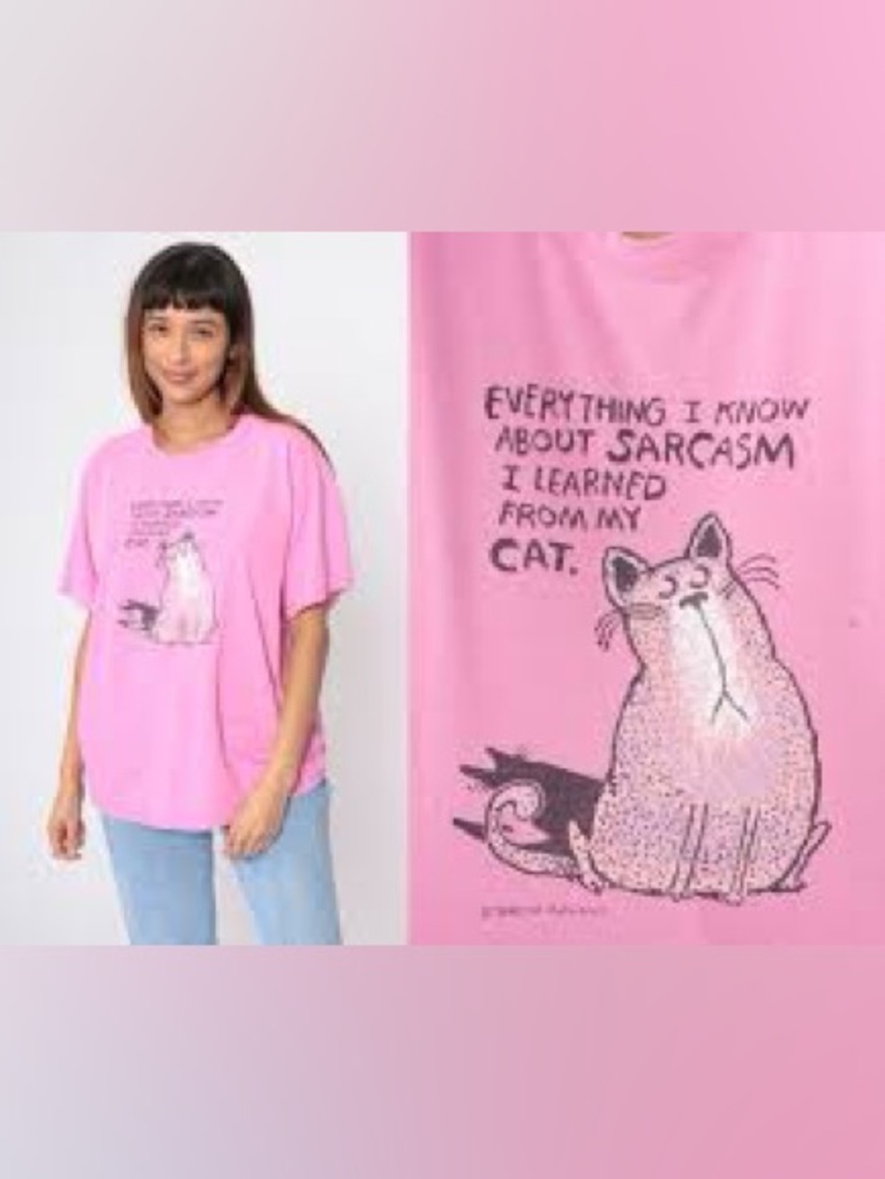 Stirrups Clothing Sarcasm Cat Tee in a Tube NWT Vintage retro